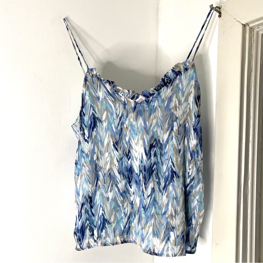 Adrienne Watercolour Print Lined Tank Top NWT